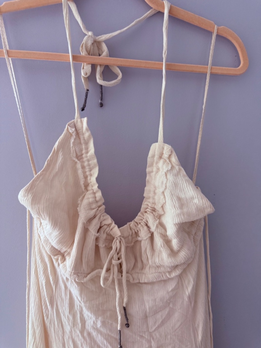 Free People Linen/Viscose Maxi Dress in Cream, size S - Picture 2 of 4